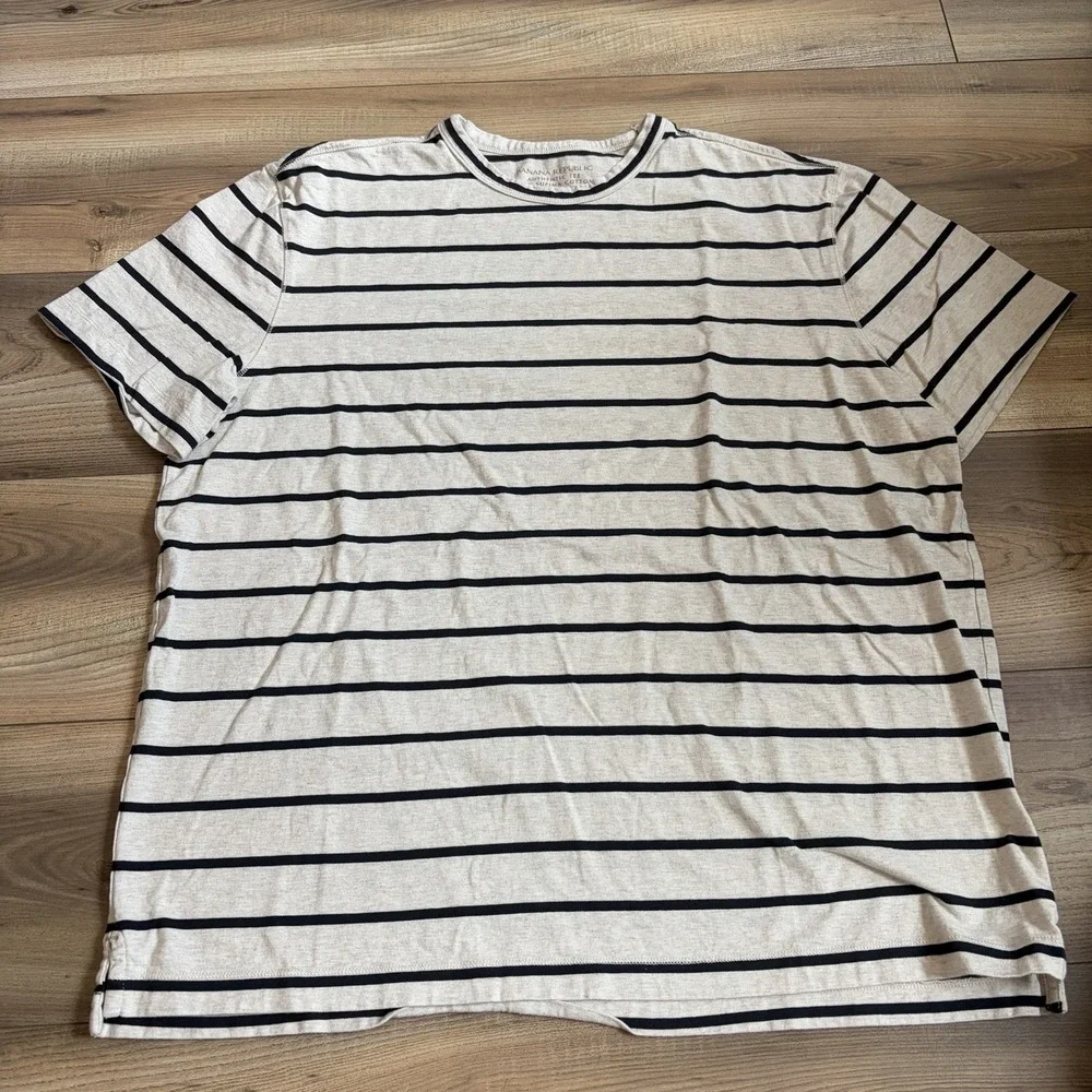 Banana Republic Authentic Tee T Shirt Mens XL Striped 100% Supima Cotton